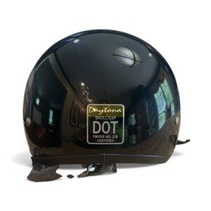 Daytona Hi-Gloss Black Skull Cap Helmet, Kids Size Medium
